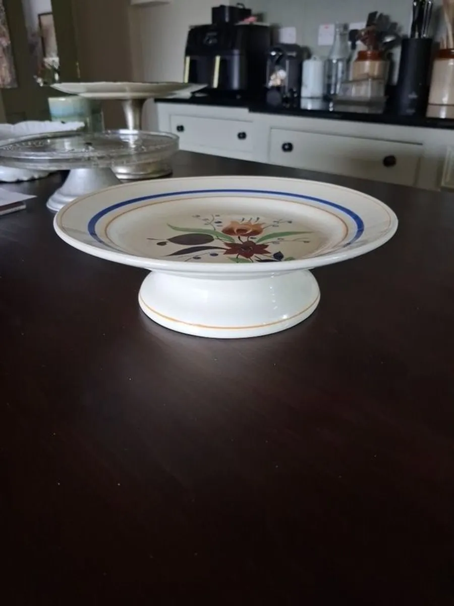Vintage hand painted cake stand - Image 1