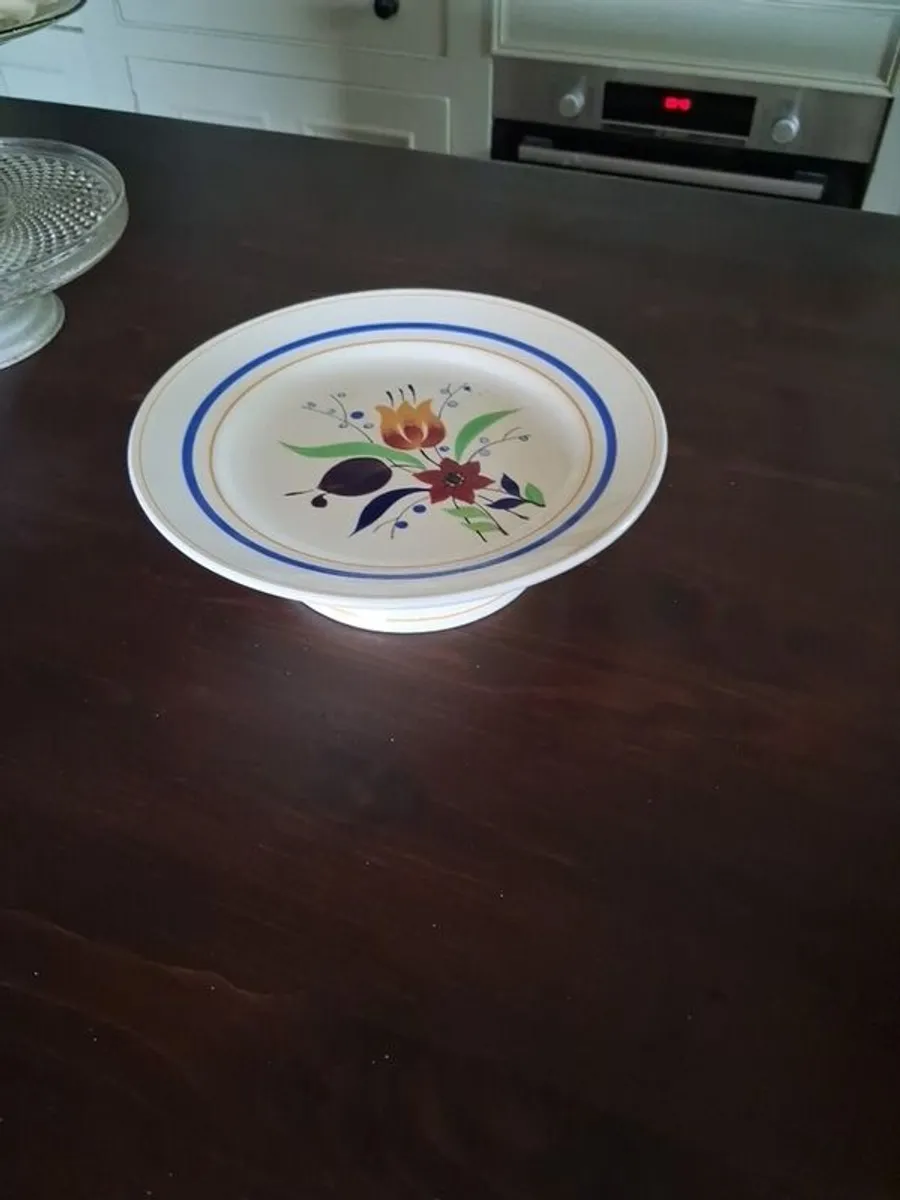 Vintage hand painted cake stand - Image 2