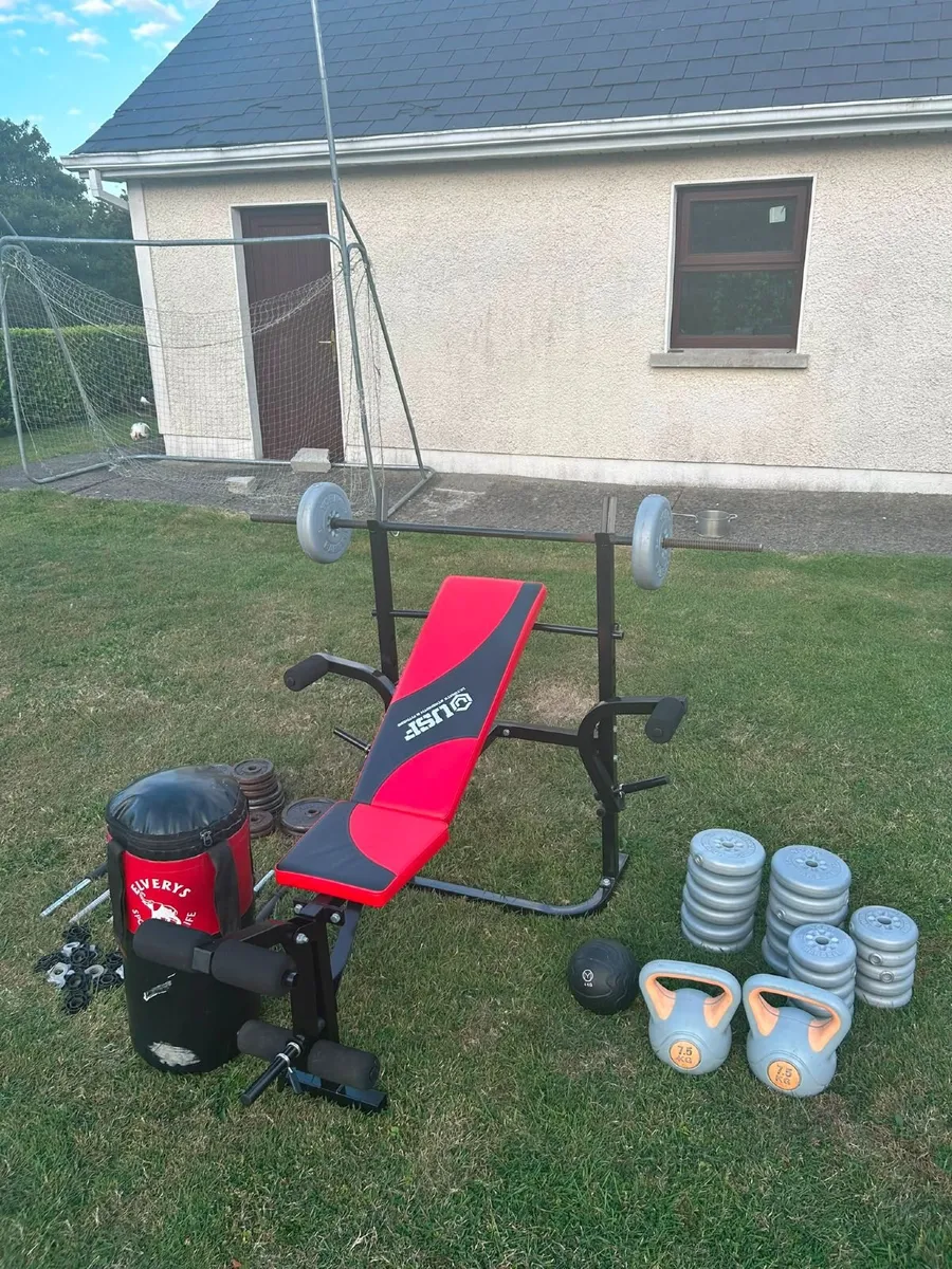 Bench Press + Asdorted Weights and Punch Bag - Image 1