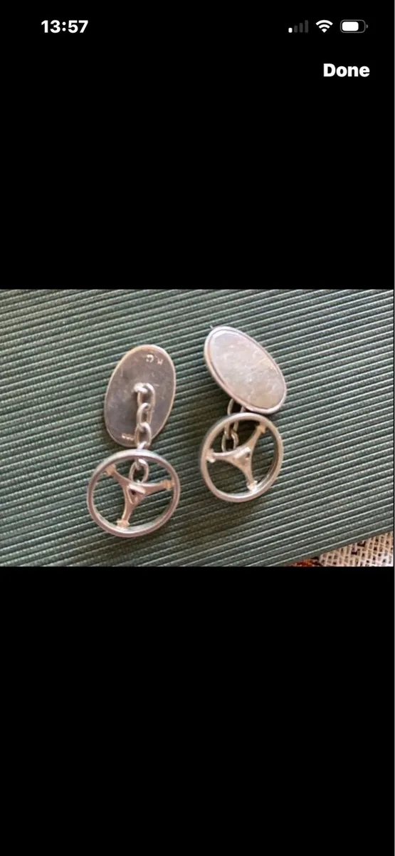 Vintage Silver Cuff Links - Image 1