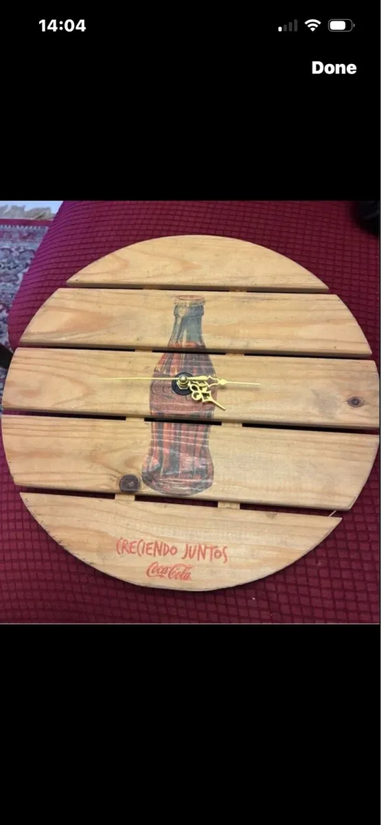 Rare Coca Cola Timber Clock - Image 2