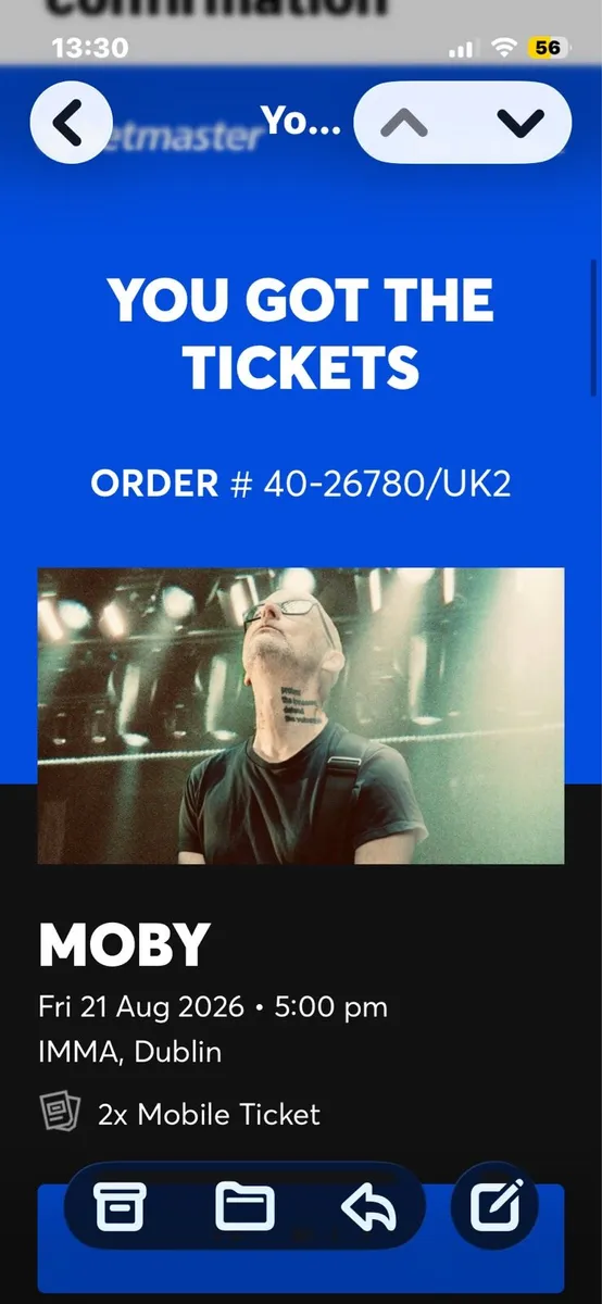 2 x Moby tickets