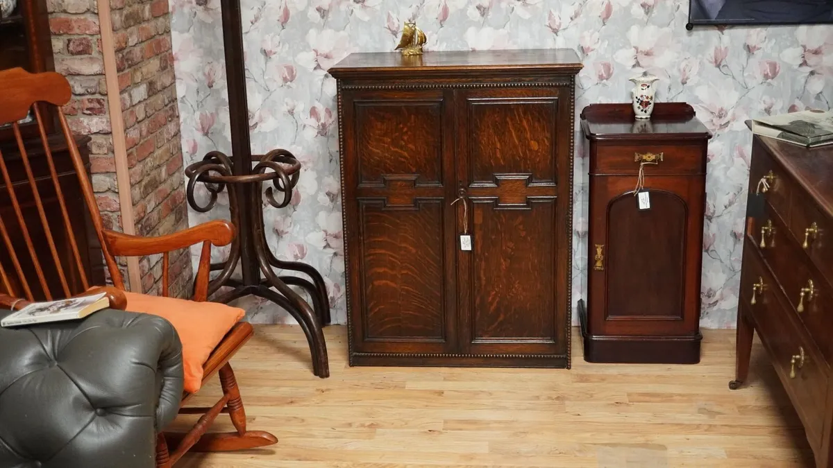 Jacobean Revival Oak Cupboard - Image 1