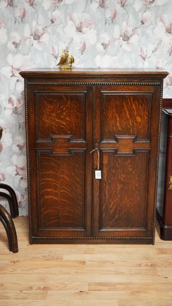 Jacobean Revival Oak Cupboard - Image 2