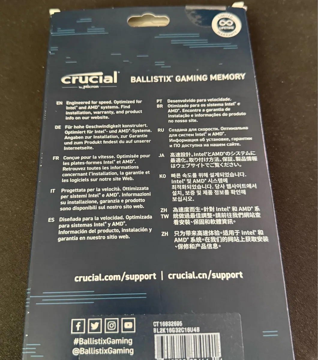 32GB Crucial Ballistix  DDR4 Gaming Memory 3200MHz - Image 3