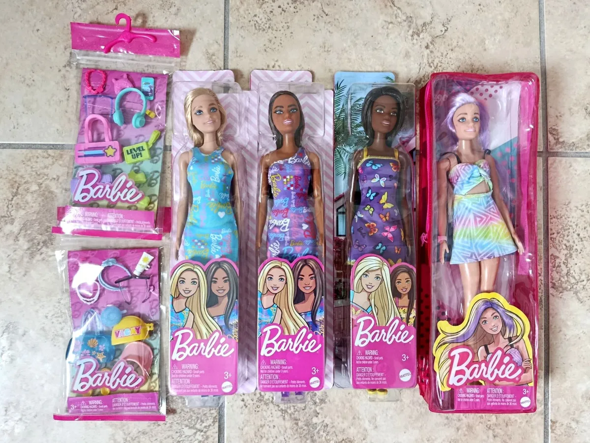 4x Barbie Doll + 2x Accessories Lot Bundle Mattel - Image 1