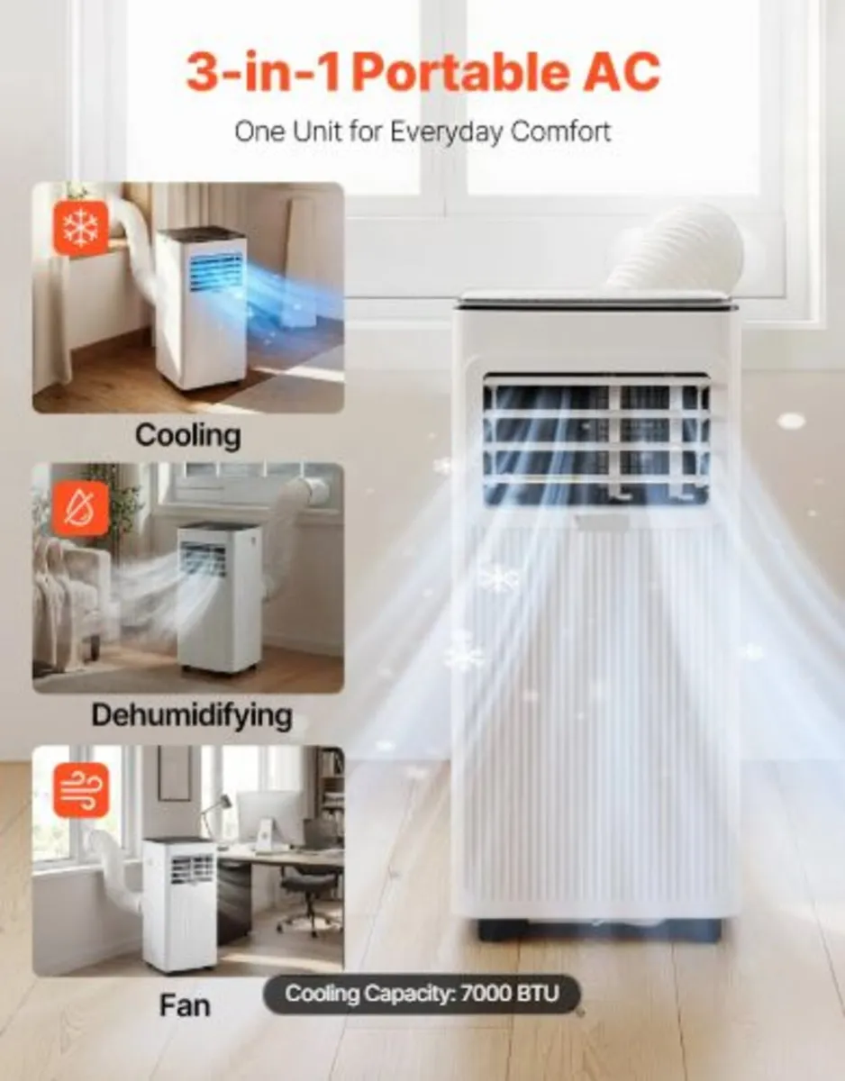 Portable Air Conditioner,7000 BTU 2kW 3-in-1 Stand - Image 2