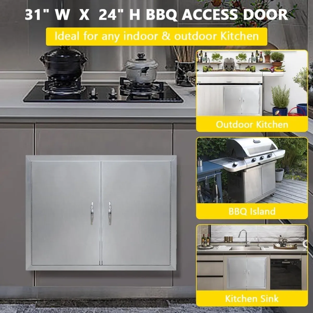31 x 24 Inch Stainless Steel BBQ Access Door - Image 2