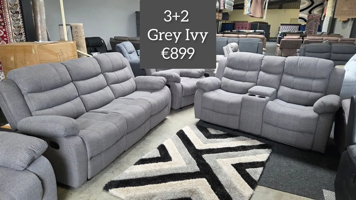 NEW grey or taupe fully reclining sofas delivered - Image 3