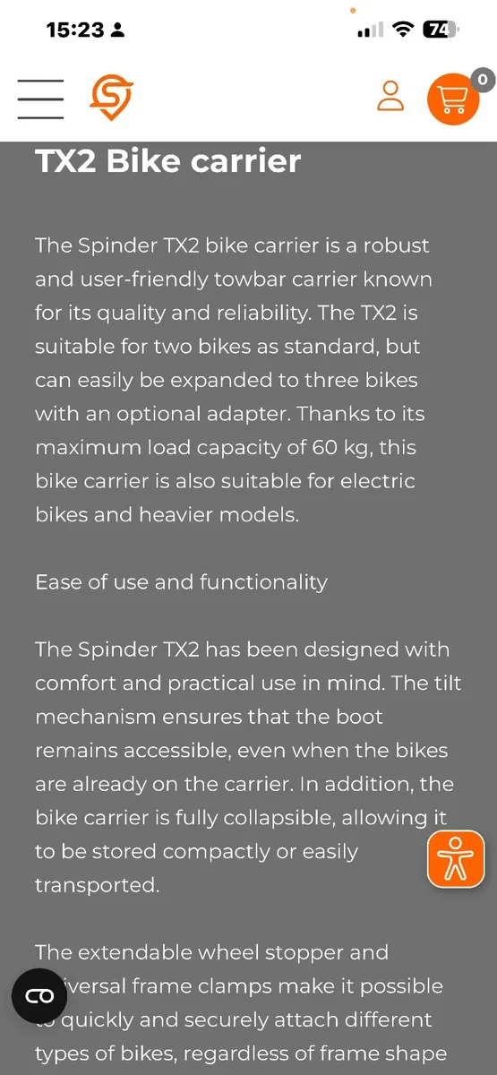 Tow bar mounted bike carrier - Image 1
