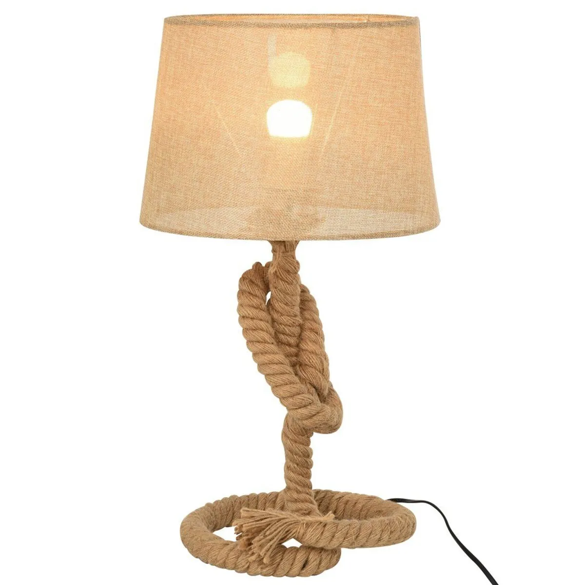 2x Natural Jute / Hessian Floor Lamp – Boho Style - Image 1