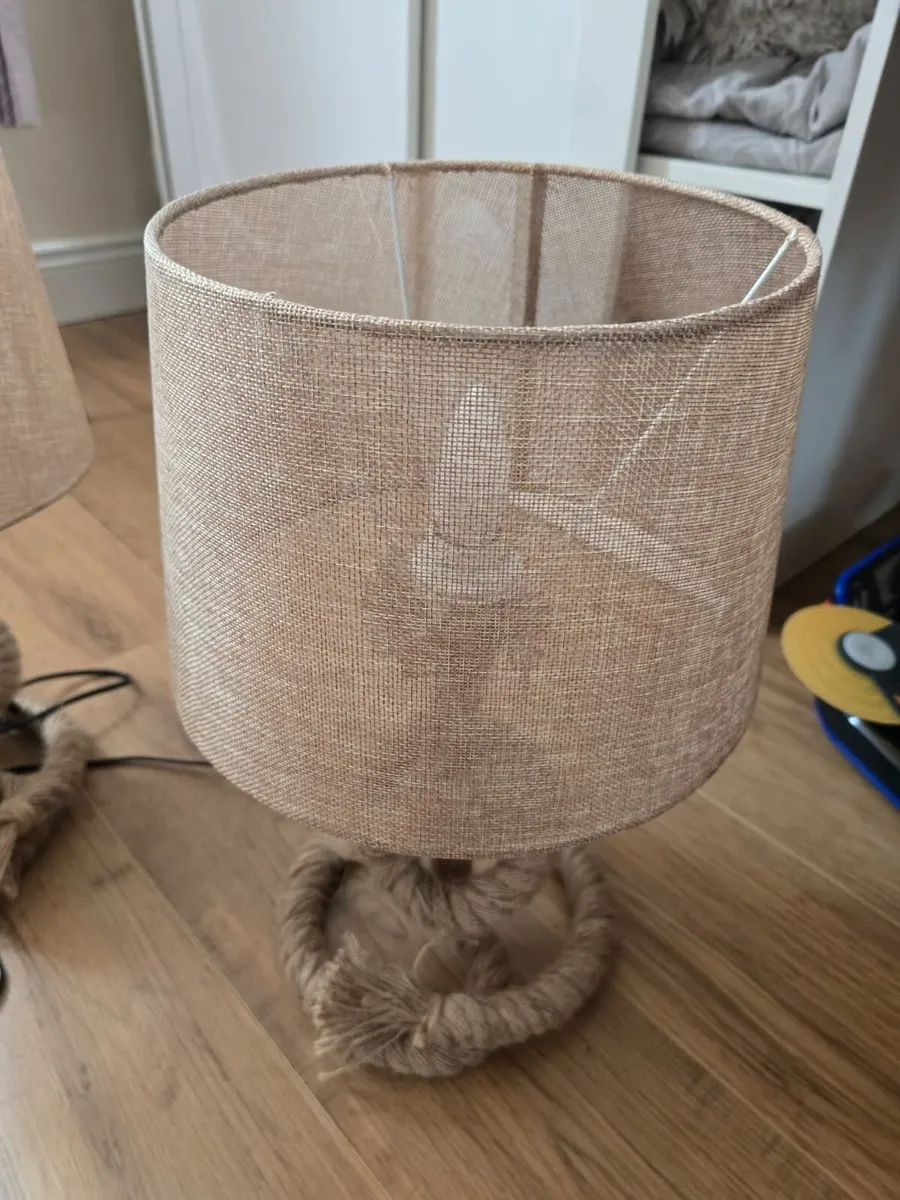 2x Natural Jute / Hessian Floor Lamp – Boho Style - Image 2