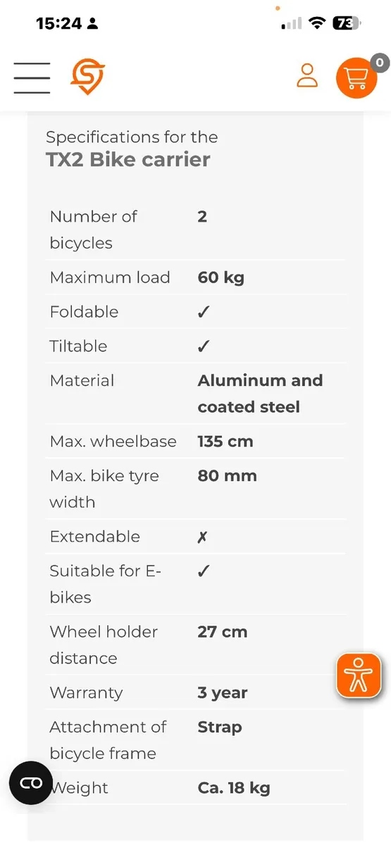 Tow bar mounted bike carrier - Image 2