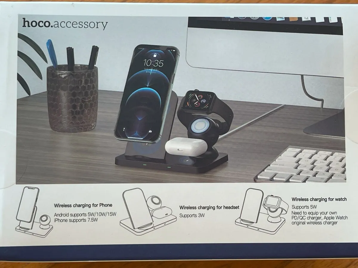 Wireless Charger HOCO Ultra 3-in-1 - Image 2