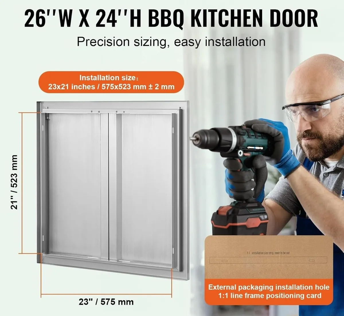 26 x 24 Inch Stainless Steel BBQ Access Door - Image 3