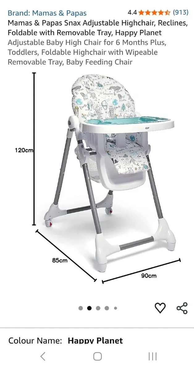 Mamas and papas highchair - Image 1