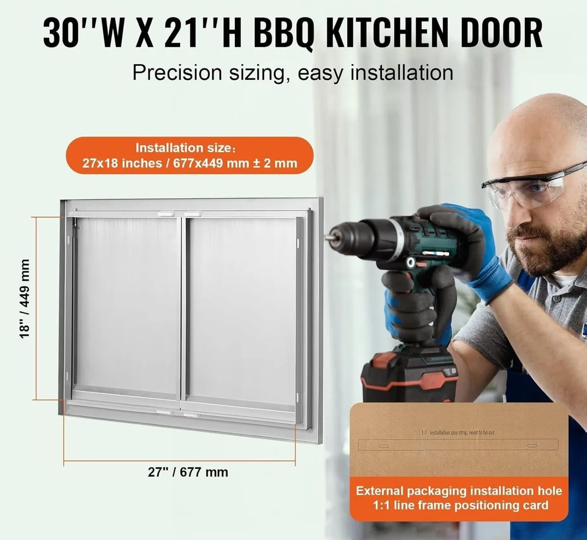 30 x 21 Inch Stainless Steel BBQ Access Door - Image 3