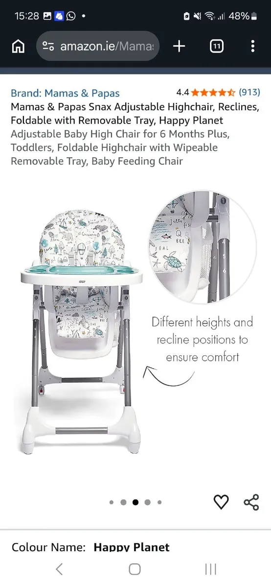Mamas and papas highchair - Image 2