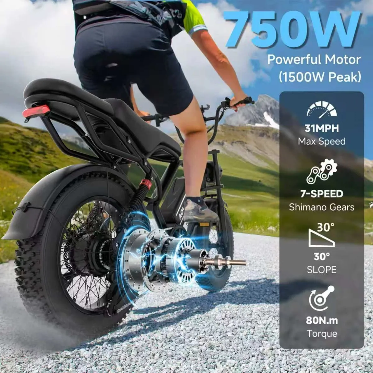 Aovopro AP20 Fat Tyre Bike - Image 4