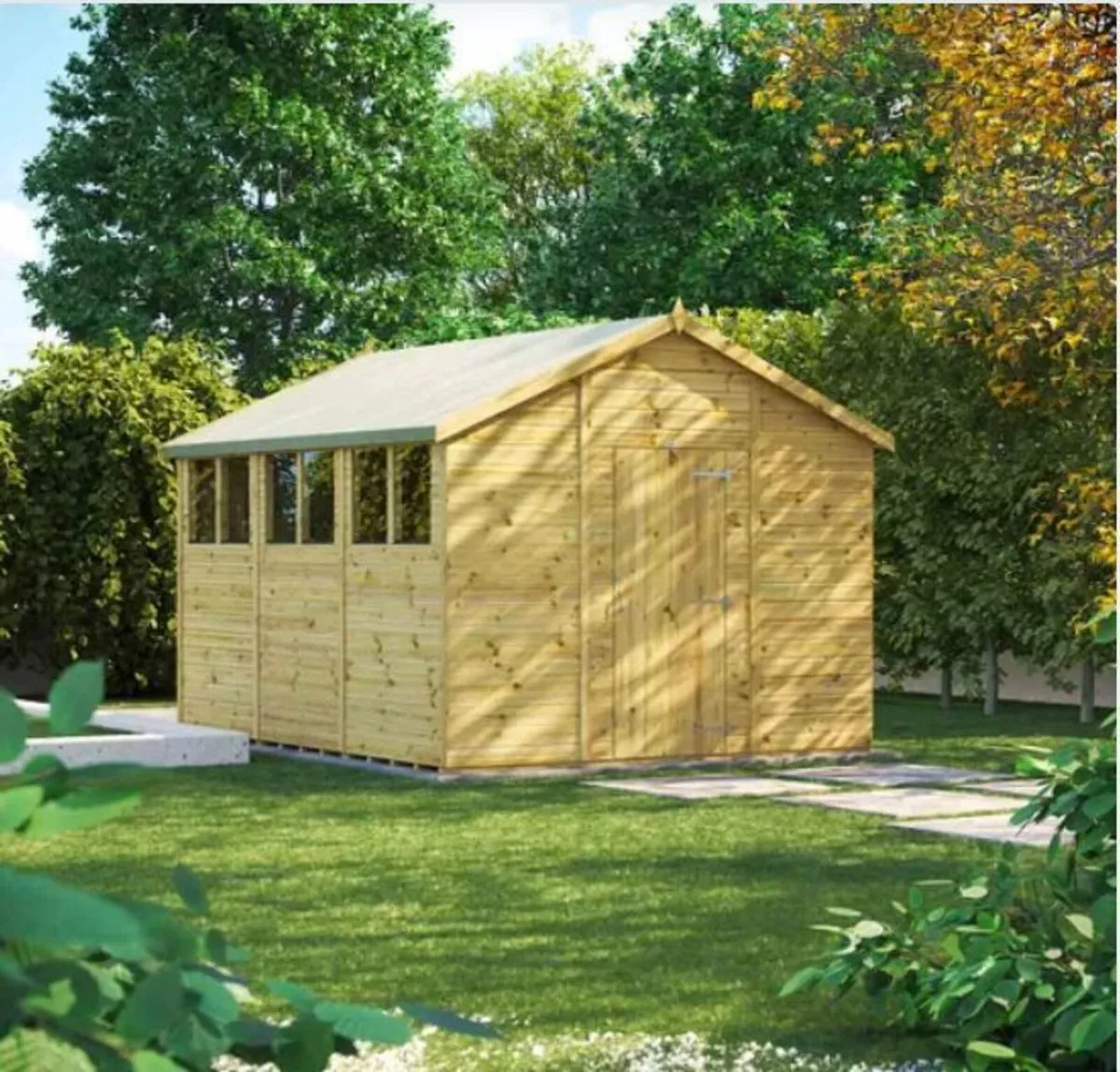 🌟 12×10 COOLA PREMIUM TIMBER APEX GARDEN SHED - Image 1