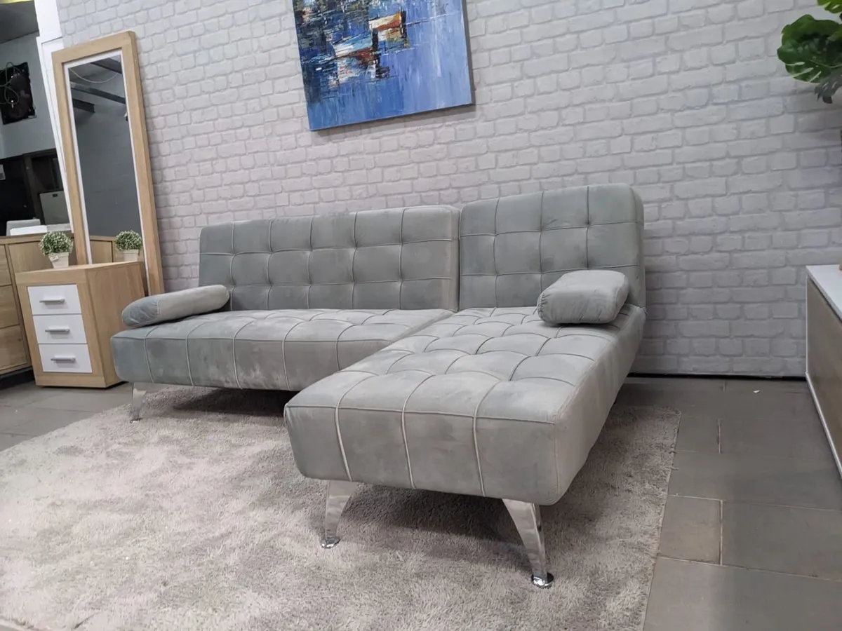 Grey Corner Sofa Bed with Chaise Longue, Aroa xs - Image 3
