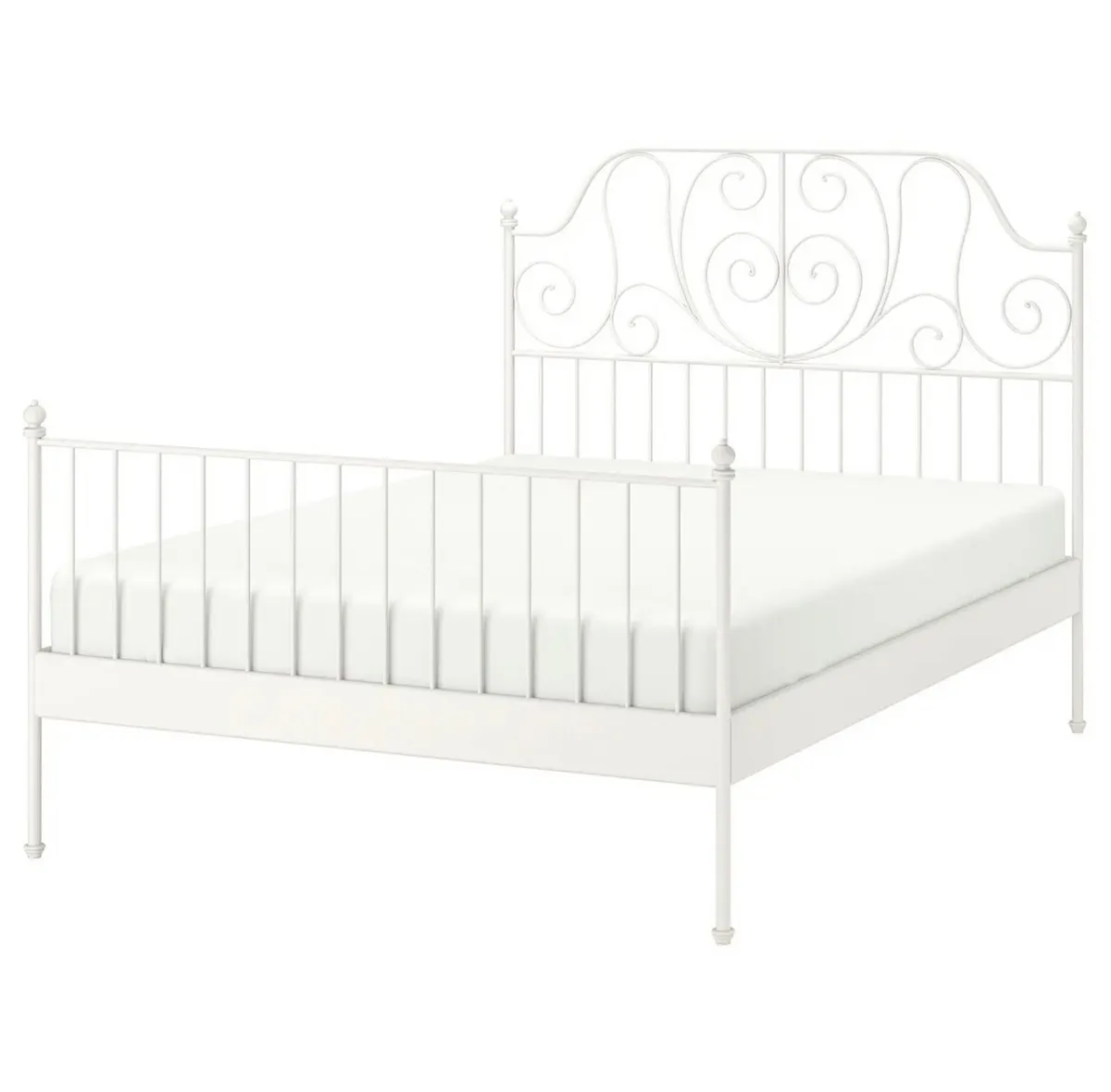 IKEA Leirvik iron double bed frame (white) - Image 1