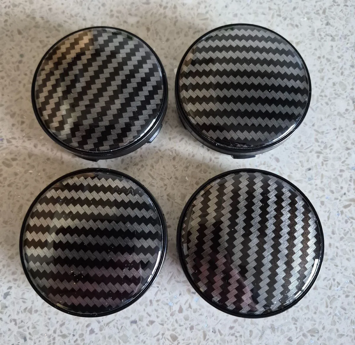 Carbon fibre centre caps - FREE POST - Image 1