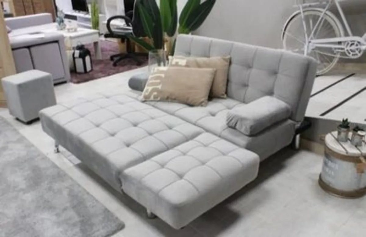 Grey Corner Sofa Bed with Chaise Longue, Aroa xs - Image 3