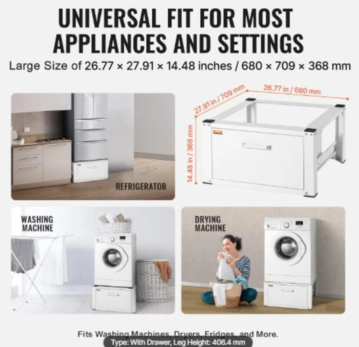 Laundry Pedestal 686mmW x 366mmH,Washer And Dryer - Image 3