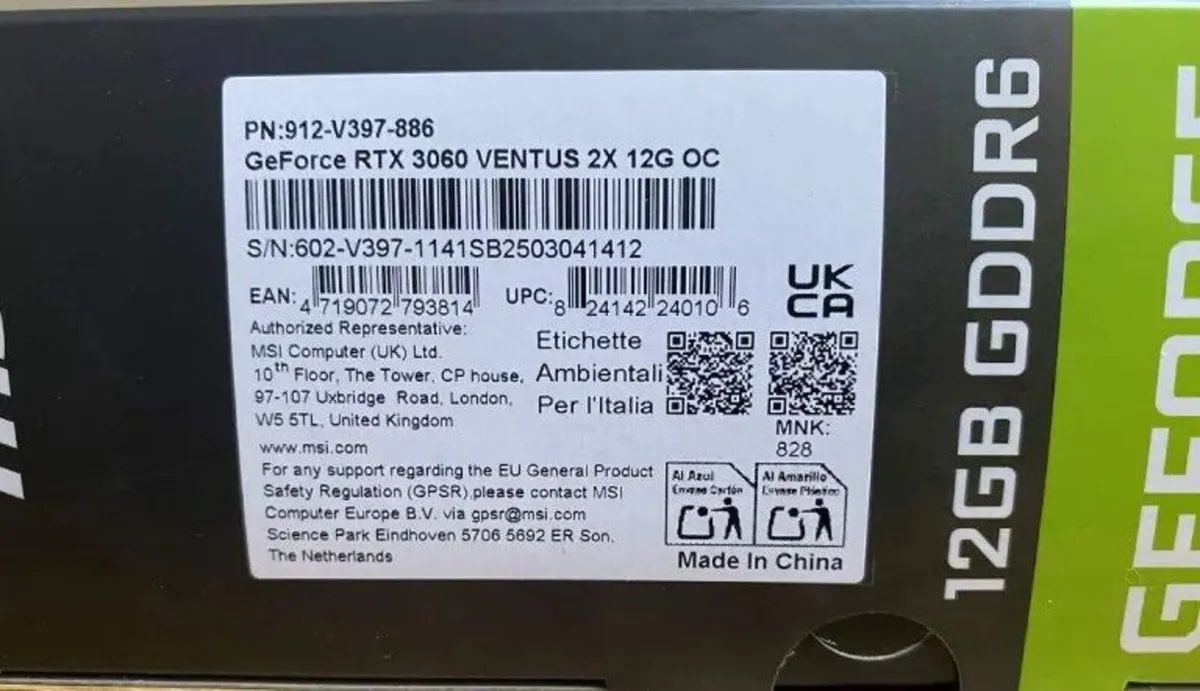 RTX 3060 VENTUS 2X 12G OC Gaming Graphics Card - Image 3