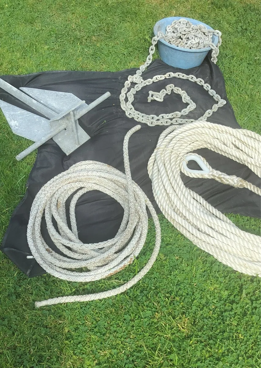 Various sailing equipment - anchors and rope. - Image 1
