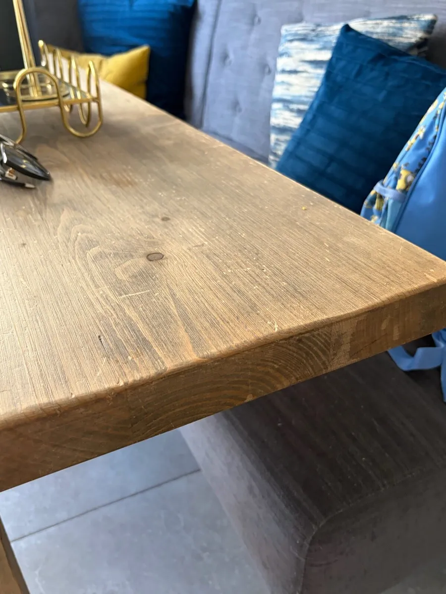 Rustic kitchen table and L bench - Image 3