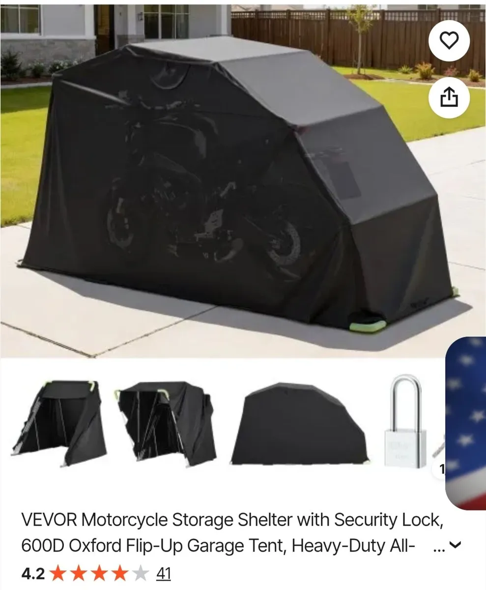 Metal framedMotorcycle   cover - Image 1