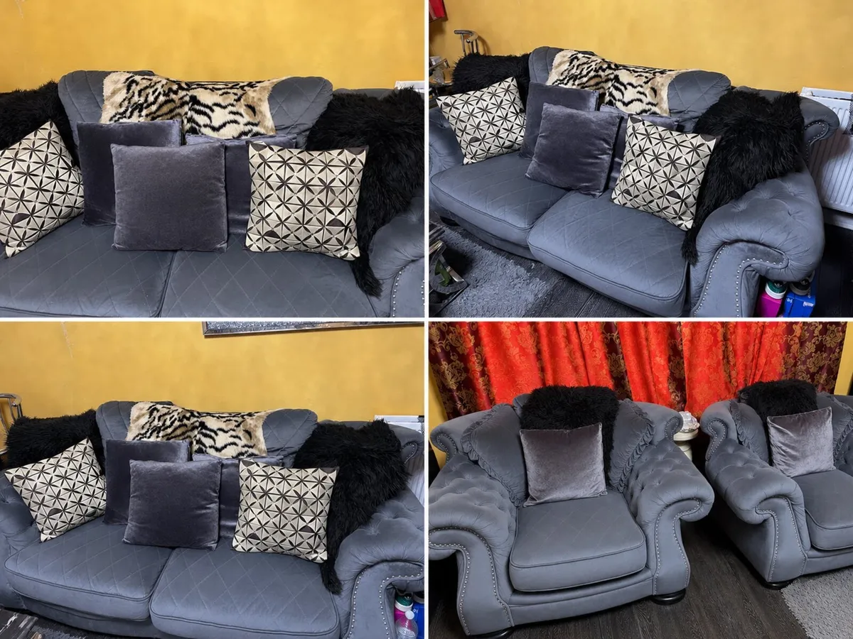 3 velvet set sofa - Image 1