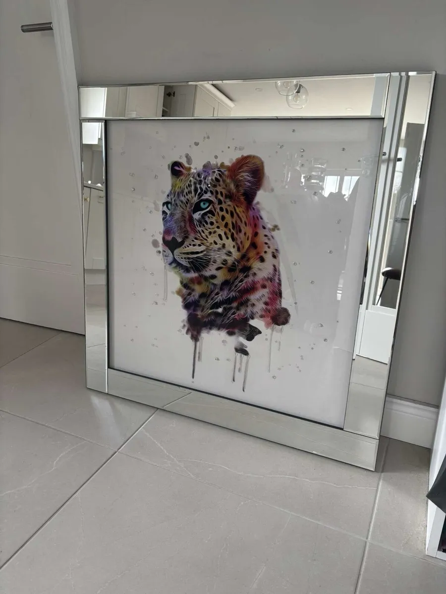 framed leopard picture - Image 1