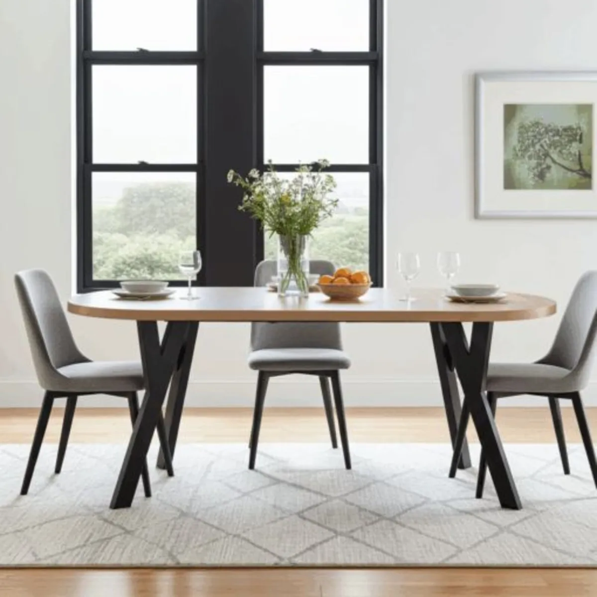 Modern Oak Extendable Dining Table 100cm to 180cm - Image 1