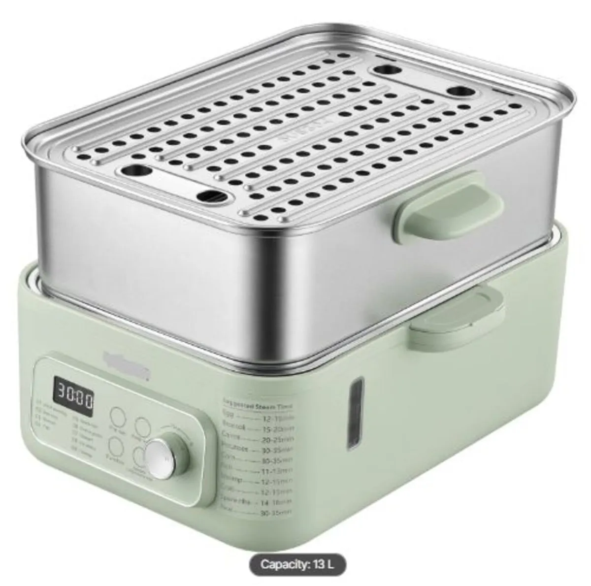 Electric Food Steamer 13L 2-Tier Stainless Steel - Image 4