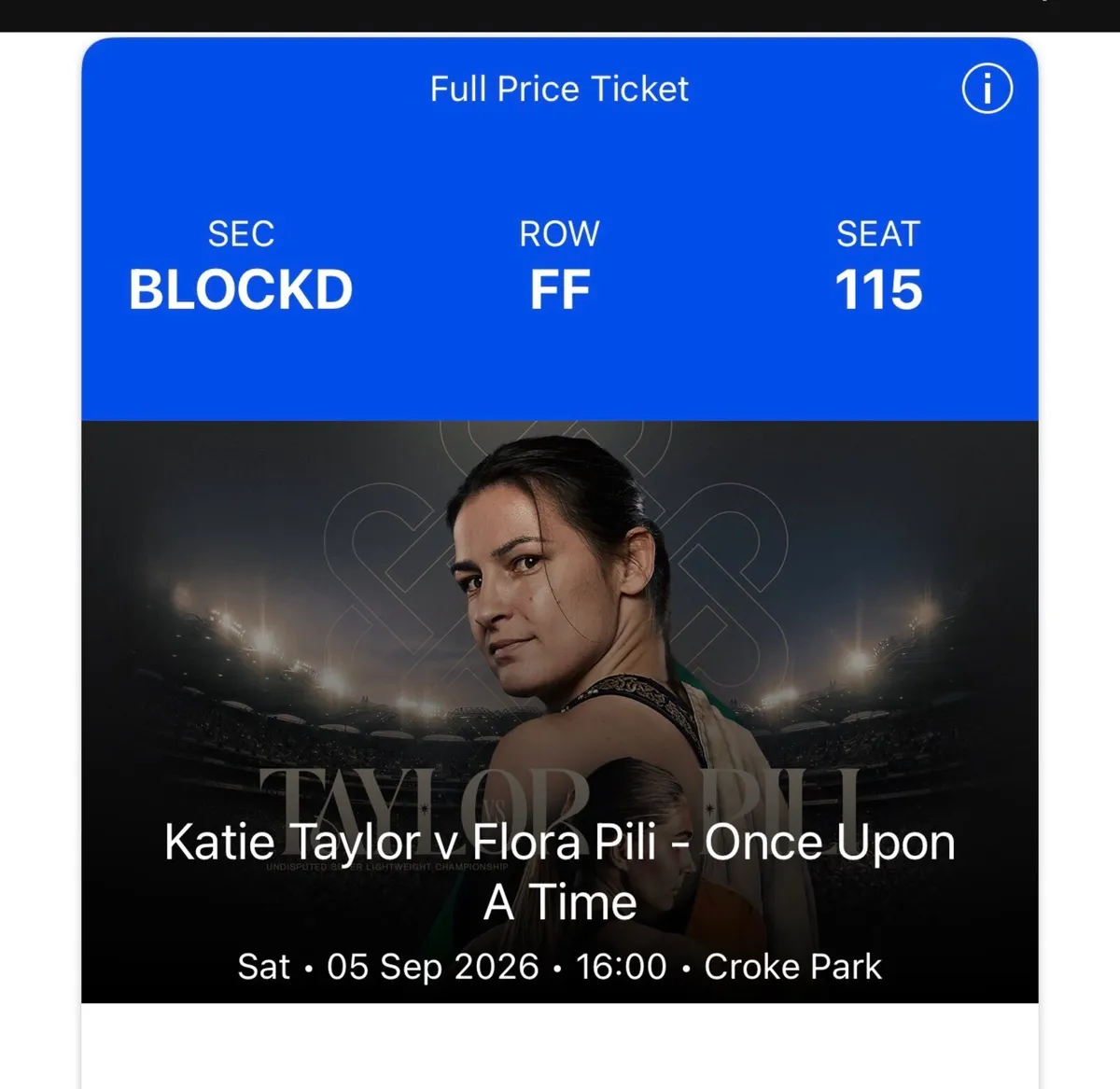 Katie Taylor - Pitch ticket - Image 1