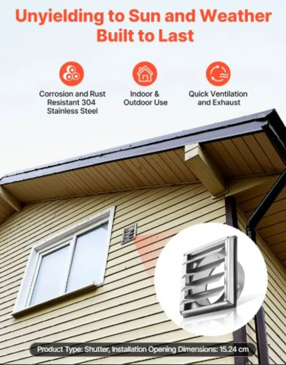 145mm Wall Vent Cover, Louvered Square AC - Image 2