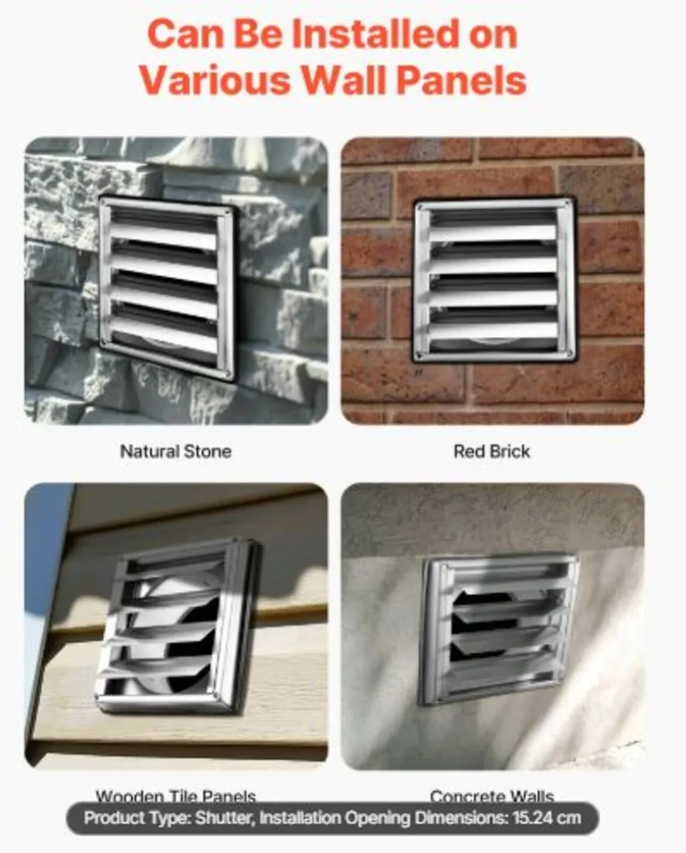145mm Wall Vent Cover, Louvered Square AC - Image 4