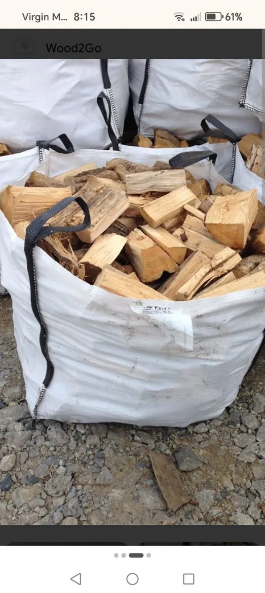Ton bags of dry hard wood. - Image 1