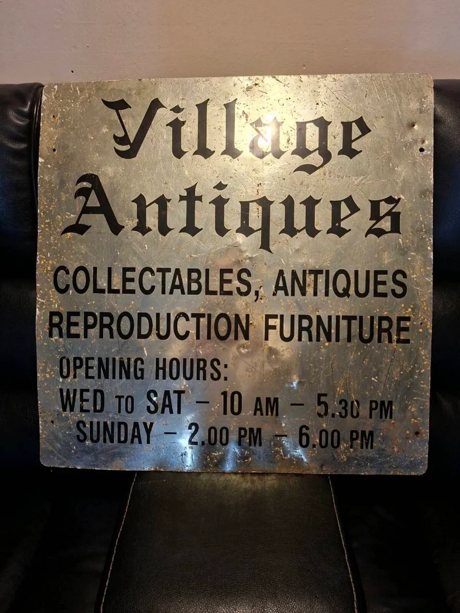 Village Antiques metal Advertising Shop Sign - Image 3
