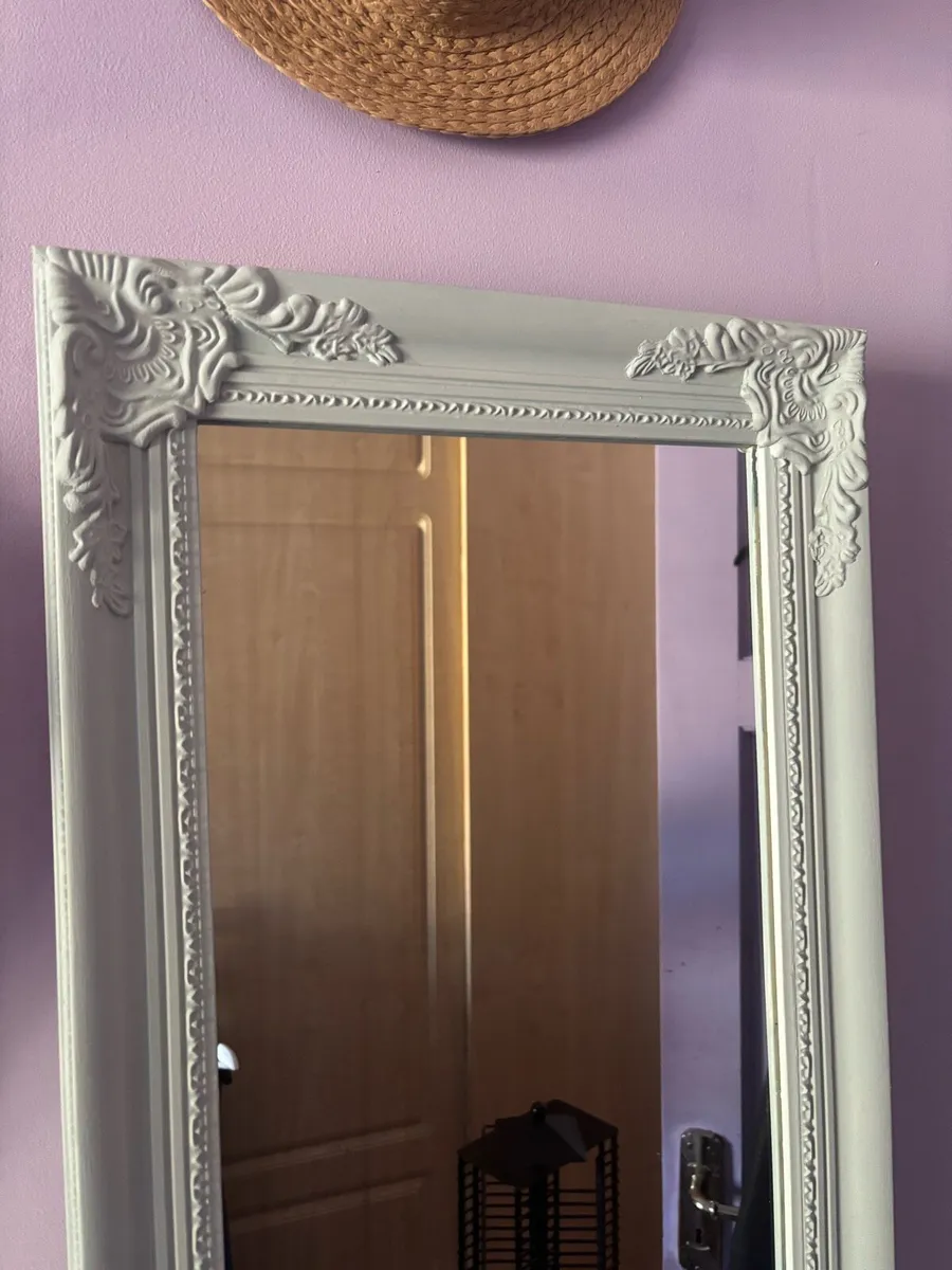 vintage French style mirror, green - Image 2