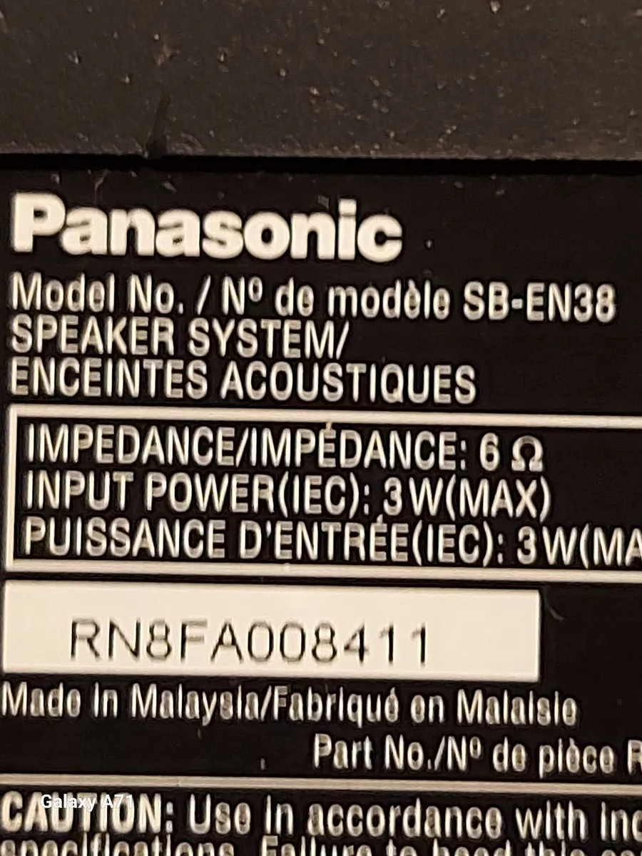 Panasonic SA-EN38 STEREO SYSTEM Radio CD USB iPod - Image 3