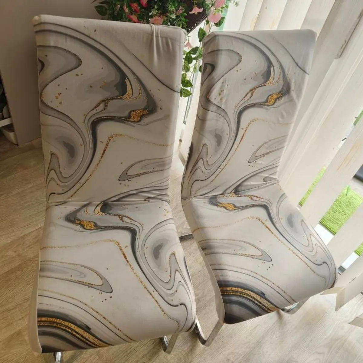 Dining Chairs  Faux Leather with covers - Image 3