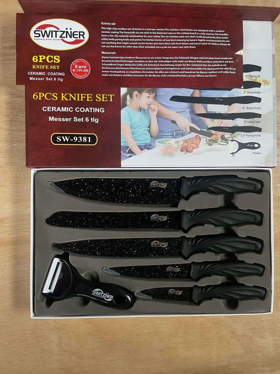 SWITZNER 6Pcs Kitchen Knife Set (Ceramic Coated) - Image 1