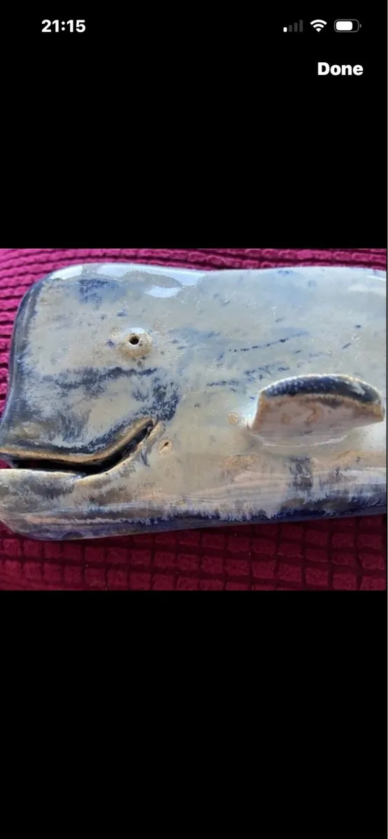 Handmade Whale Ceramic Wall decoration - Image 3