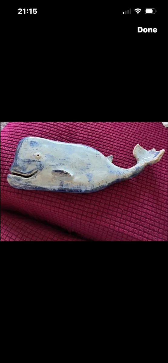 Handmade Whale Ceramic Wall decoration - Image 4