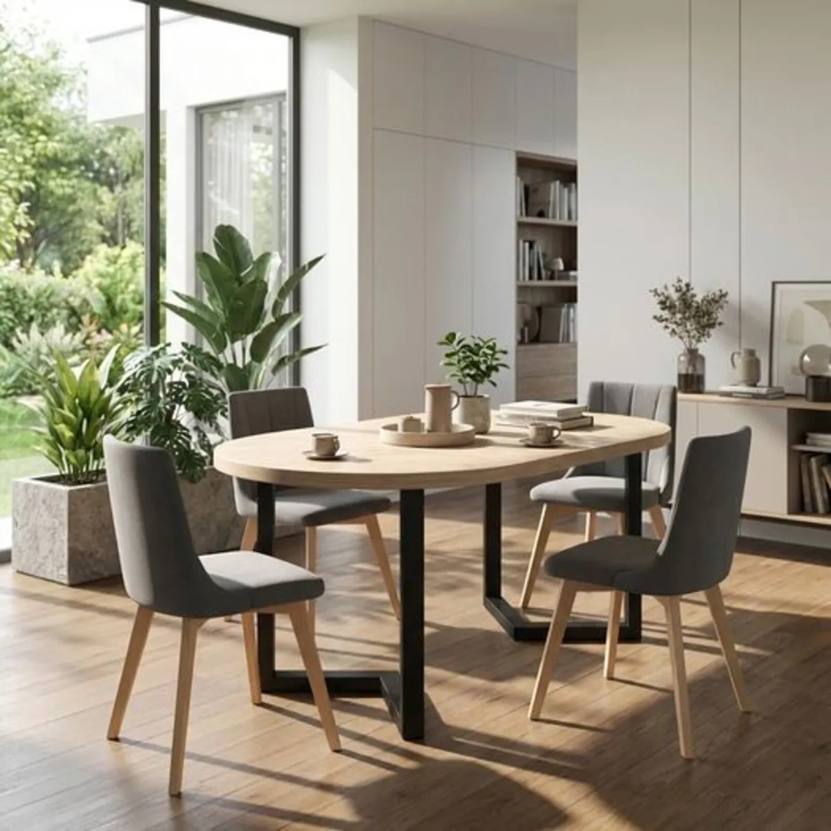 FLEXI 170 Extendable Round Dining Table Laminated - Image 1