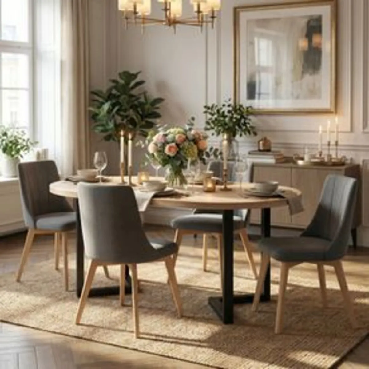 FLEXI 170 Extendable Round Dining Table Laminated - Image 2